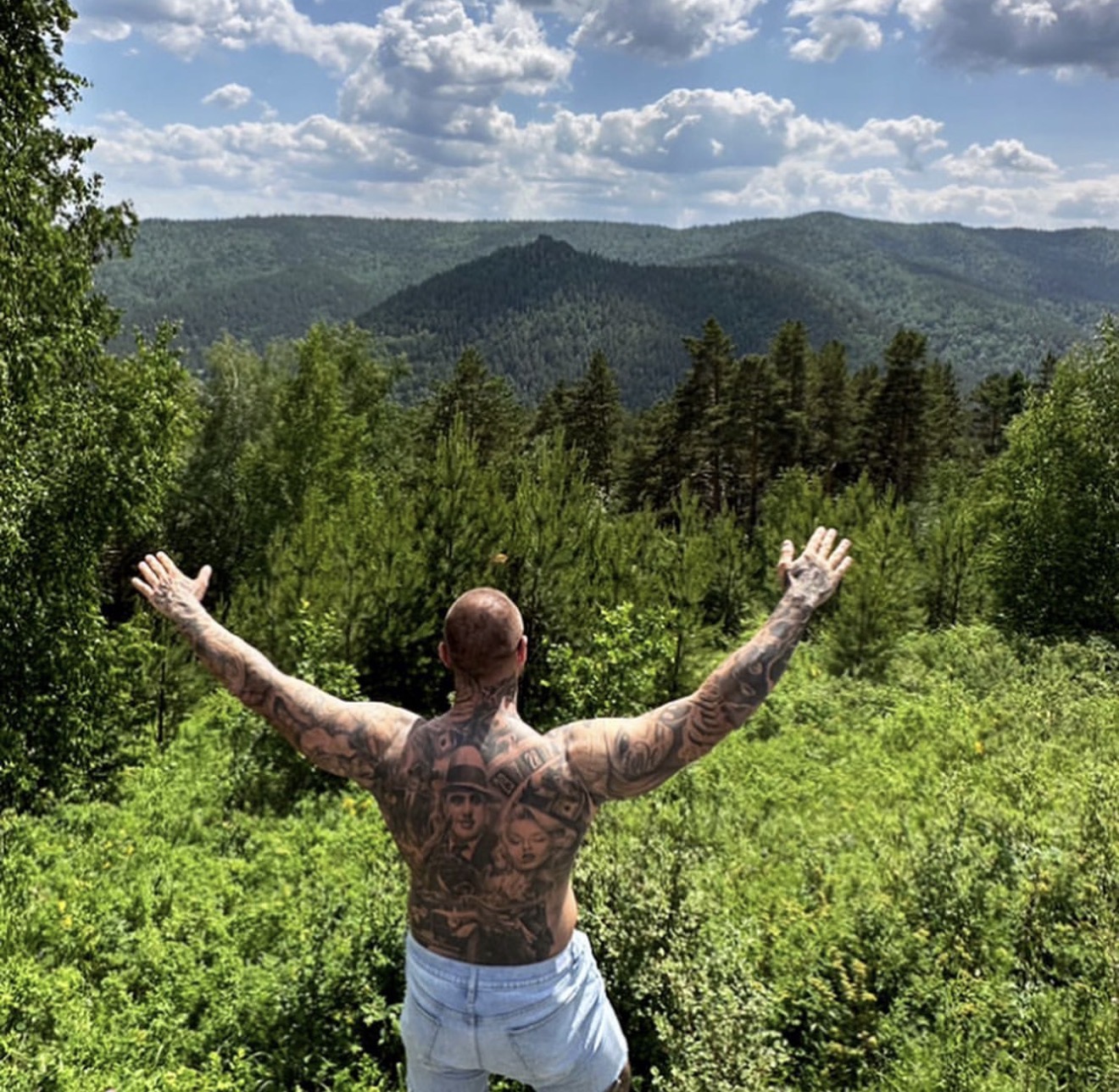 Tomas overlooking mountains